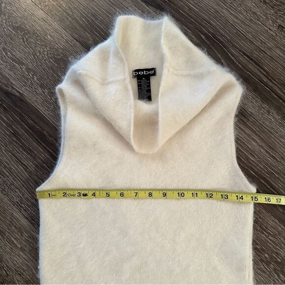 Bebe Y2k angora rabbit sleeveless funnel neck sweater - Picture 2 of 5